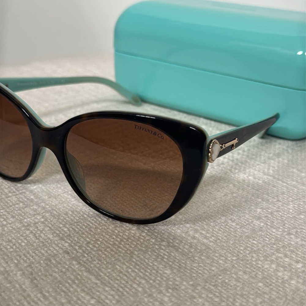 Tiffany & Co. Black and Brown Cat-Eye Sunglasses